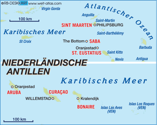 Antilles Neerlandaises cartes